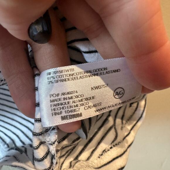 AG Adriano Goldschmeid Henson striped scoop neck tee size medium - Picture 4 of 6